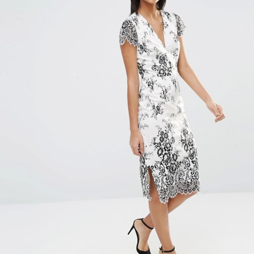 French Connection Rosalie Lace Midi Dress